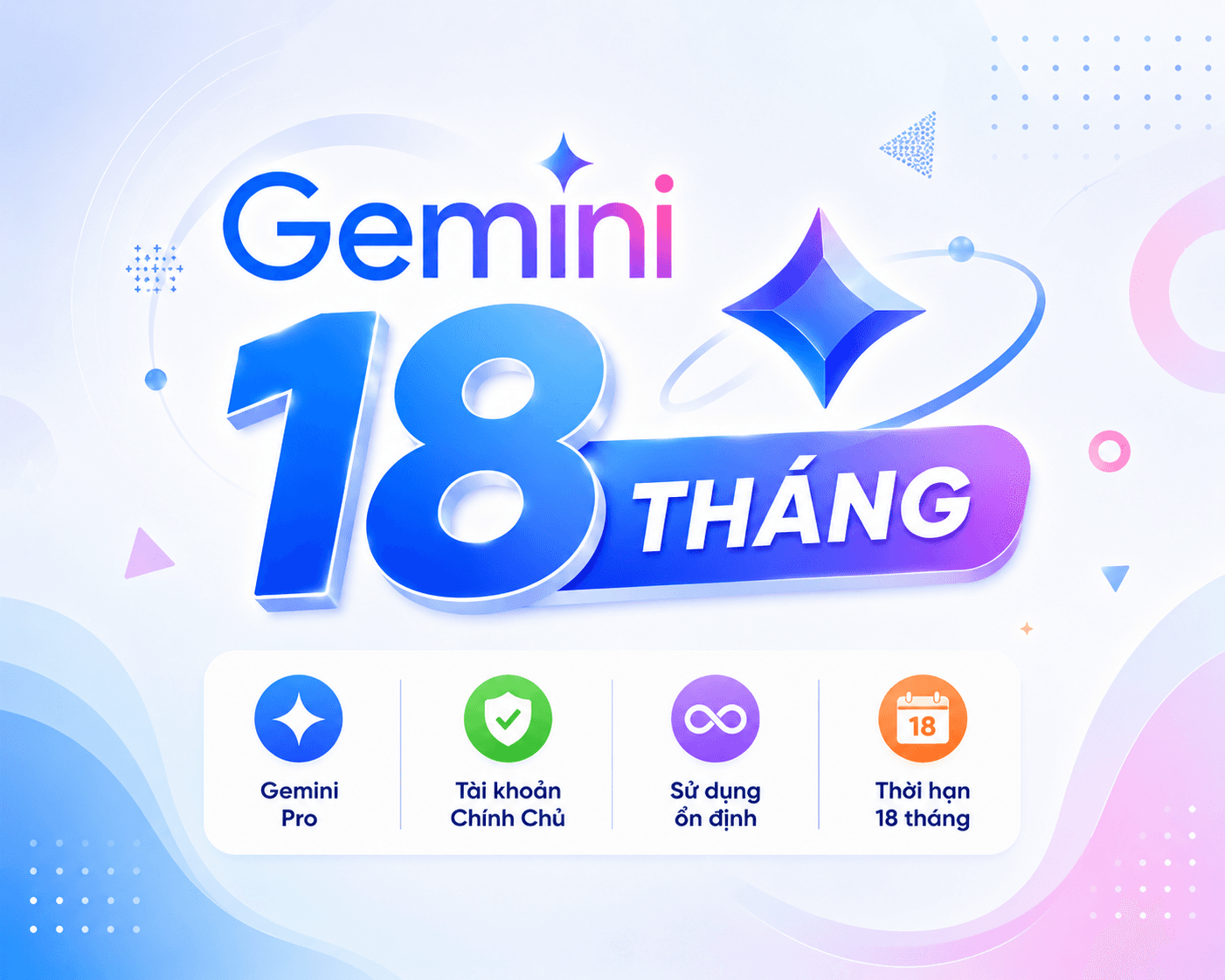 Tài khoản Google Gemini Pro 18 tháng